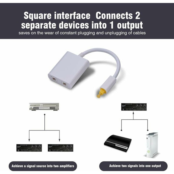 Dual Port Digital Optical Audio Splitter Easily Connect Multiple Components Without Swapping Connections Low Jitter Splitters & Combiners