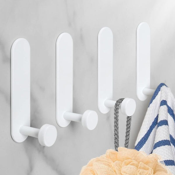 Adhesive Hooks 4 Pack Aluminum Waterproof No Drilling Wall Wall Hooks & Hangers