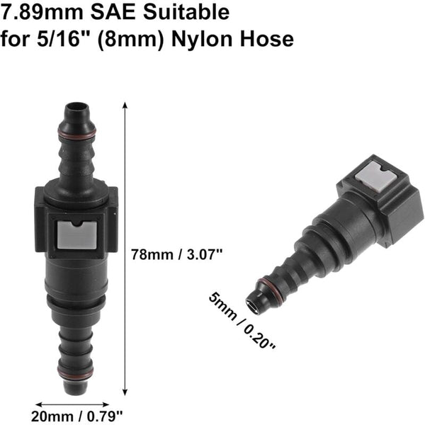 7.89Mm To 8Mm Straight Car Fuel Hose Quick Release Connector 2 Set Connectors Adapters & Parts