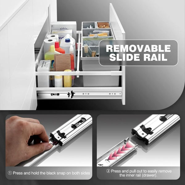 Heavy Duty Drawer Slide With Damper 120Kg Load Capacity Ball Bearing Pair (30Cm) Dressers & Chests Of Drawers