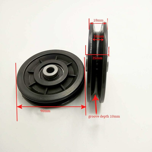 90Mm Bearing Nylon Pulley Muscle Training Universal Wheel For Cable Machine Gym Equipment Garage Door Sliding Home Gym Attachments