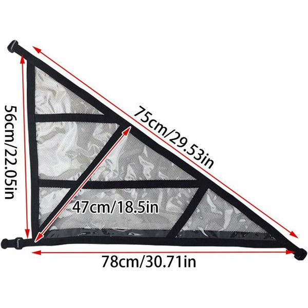 Ceiling Cargo Net Triangle Pocket Storage Adjustable Double Layer Mesh Roof Organizer Elastic Cords & Nets