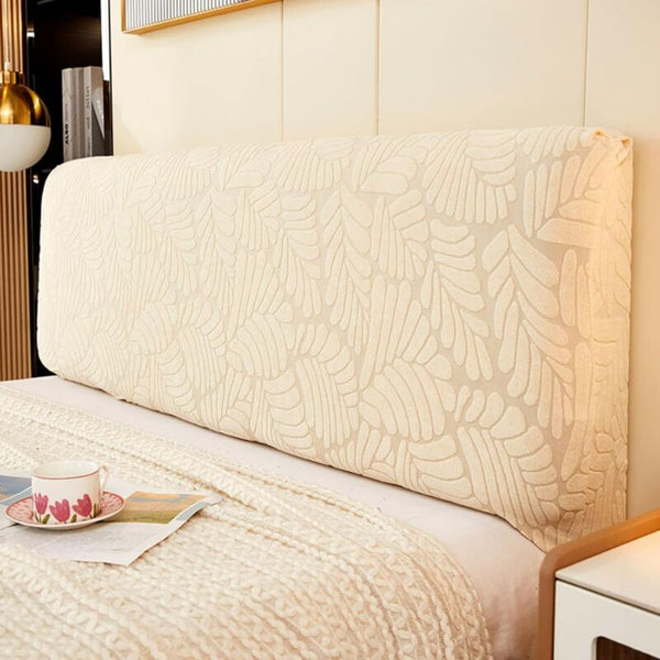 Stretch Headboard Cover For Queen And King Size Bed Curved Dustproof Protector Slipcover Champagne Headboards & Footboards
