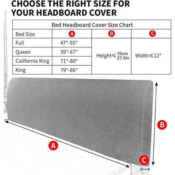 Stretch Headboard Cover For Queen And King Size Bed Curved Dustproof Protector Slipcover Champagne Headboards & Footboards
