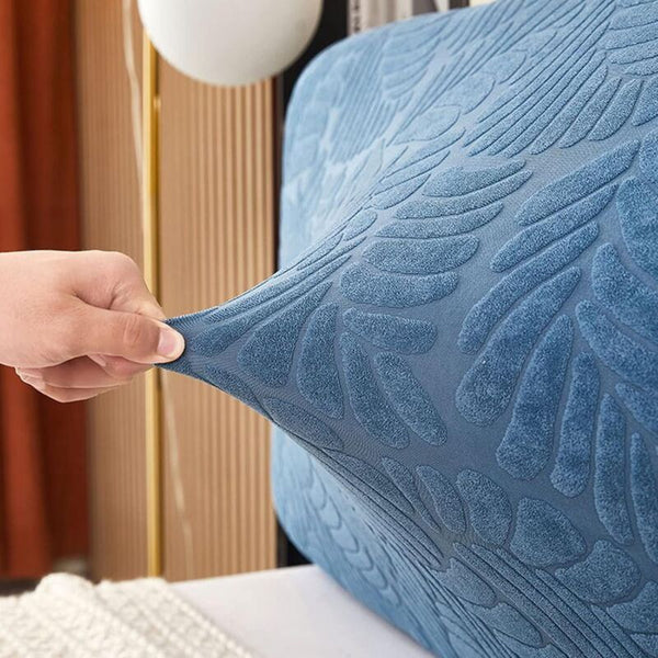 Stretch Headboard Cover For Queen And King Size Bed Curved Dustproof Protector Slipcover Champagne Headboards & Footboards