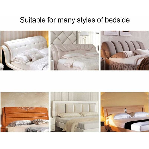 Stretch Headboard Cover For Queen And King Size Bed Curved Dustproof Protector Slipcover Champagne Headboards & Footboards