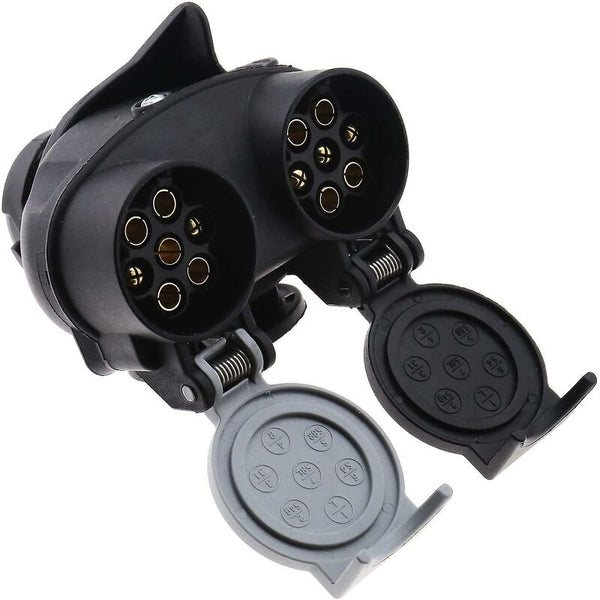13 To 7 Pin Trailer Socket 12N 12S Dual Adapter Converter European Plug For Car Truck Towbar 12V Waterproof Trailer Parts