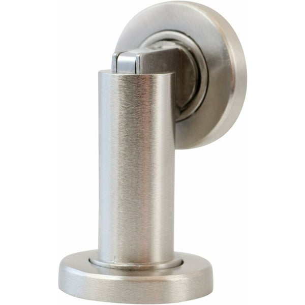 Magnetic Door Stop Ms010 In Stainless Steel Look With Floor And Wall Mounting Hardware Door Stops