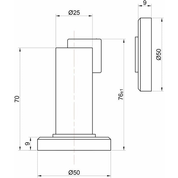Magnetic Door Stop Ms010 In Stainless Steel Look With Floor And Wall Mounting Hardware Door Stops