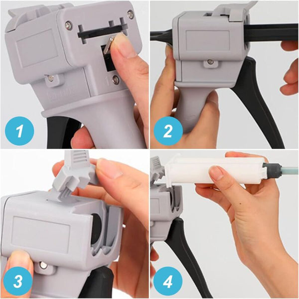 50Ml Epoxy Dispenser Gun Ab Glue Handle Applicator For Mixing 1:1 And 2:1 Ratios (Gun) Glue Guns