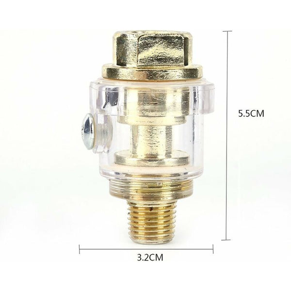 1/4'' Bsp Mini In Line Oil Lubricator Air Tool Oiler Compressor Hose Automatic Lubrication For Pneumatic Grease Guns
