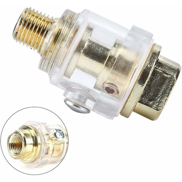 1/4'' Bsp Mini In Line Oil Lubricator Air Tool Oiler Compressor Hose Automatic Lubrication For Pneumatic Grease Guns