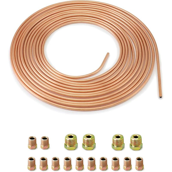 7.6M Brake Copper Hose Pipe Tube Od 4.76Mm Id 3.3Mm With 16 Nuts Brake Parts