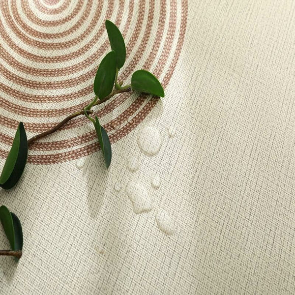 Rectangular Pvc Tablecloth 140X220cm Waterproof Stain Resistant Beige Table Cloths