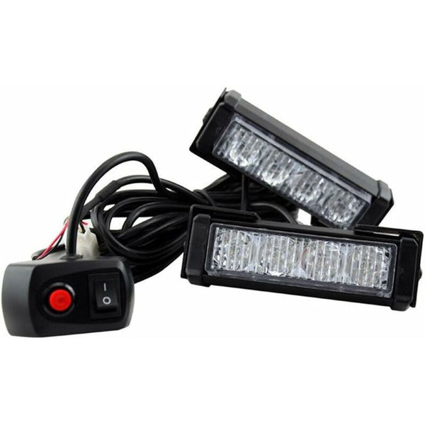 2X 8 Led Emergency Strobe Warning 12V Universal Car Flashing Lights