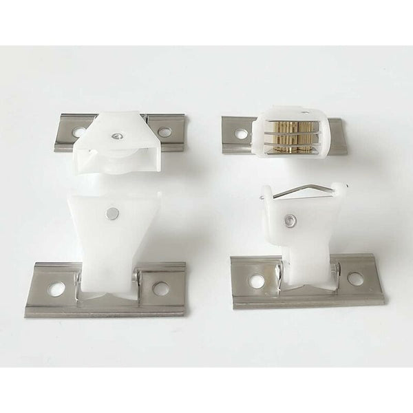 4 Pack White Plastic Swivel Cord Lock & Pulley For Woven Wood Blinds Curtain Poles & Accessories
