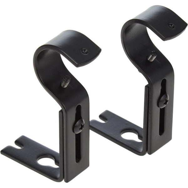 Curtain Rod Wall Bracket 2 Pack Black Curtain Poles & Accessories