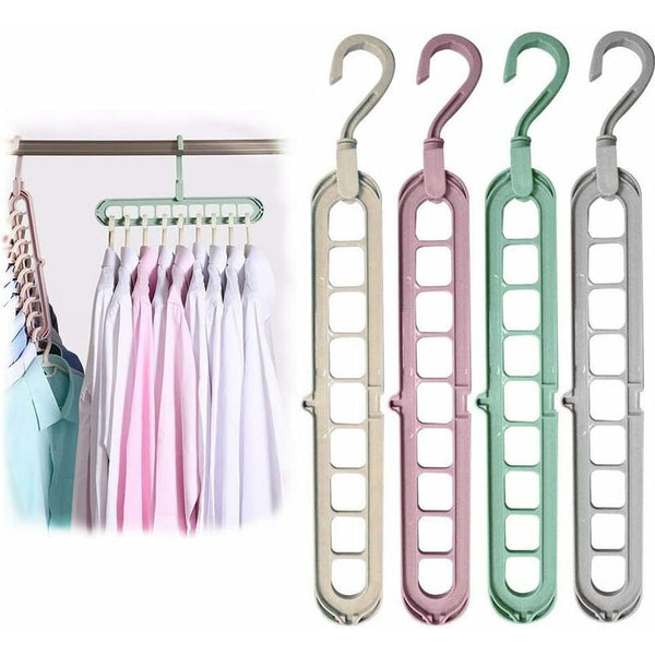 12 Pcs Magic Hangers Premium Quality Foldable Multi Function Space Saving For Storing And Drying Hooks & Hangers