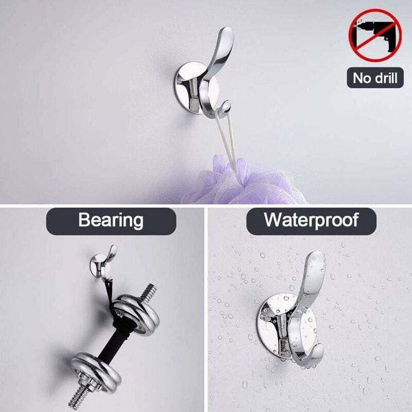 Coat Hook Wall Mounted Towel Polished Stainless Steel Robe Kitchen Tea Hanger Without Damaging The Hooks & Hangers