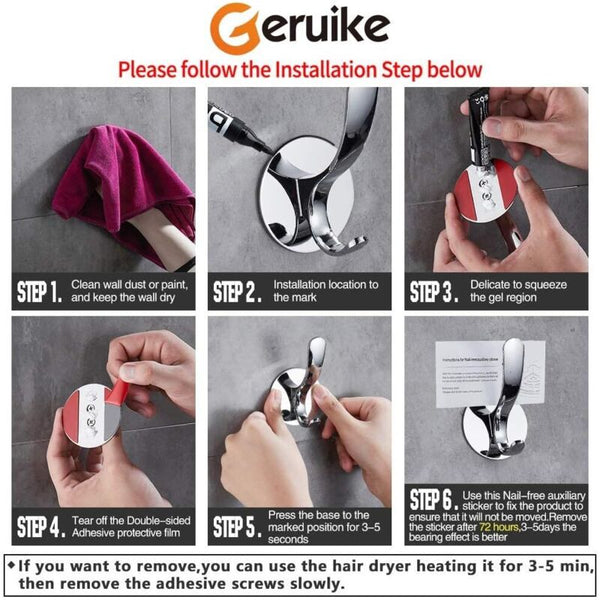 Coat Hook Wall Mounted Towel Polished Stainless Steel Robe Kitchen Tea Hanger Without Damaging The Hooks & Hangers
