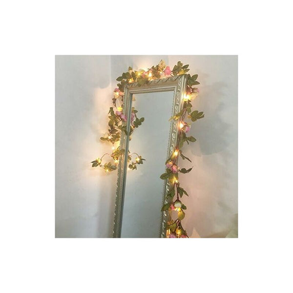 2 Meter 20 Led Flower Leaf String Lights Battery Operated Copper Fairy For Wedding Party Event Decoration Seasonal Decorations