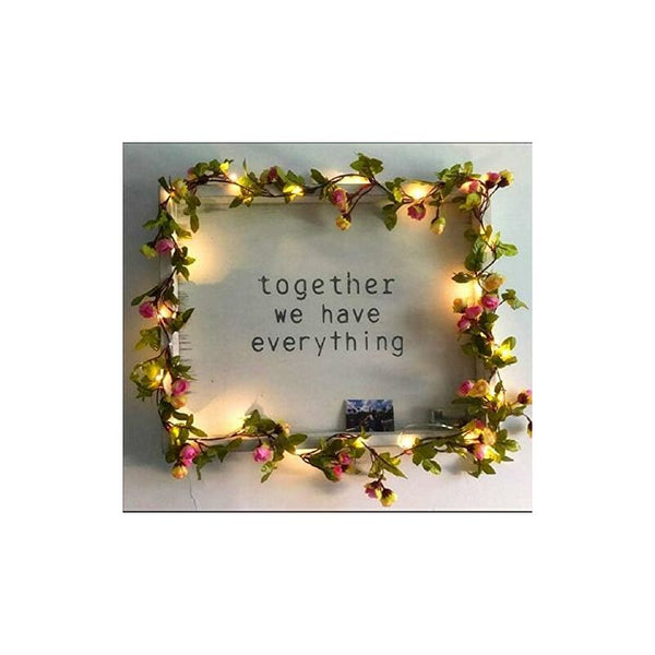 2 Meter 20 Led Flower Leaf String Lights Battery Operated Copper Fairy For Wedding Party Event Decoration Seasonal Decorations