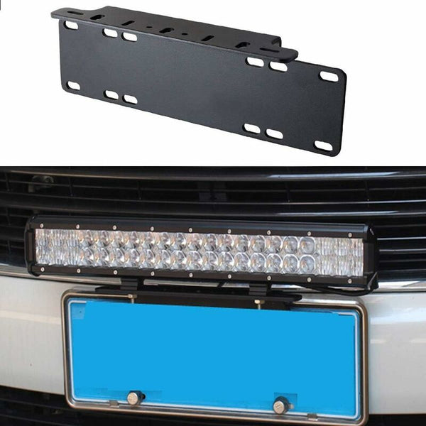 Universal Black Alloy License Plate Holder Front Bumper Led Bar And Work Lights Mounting Bracket For 4X4 Number Plate Holders