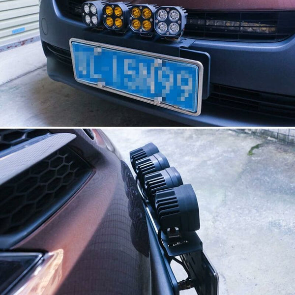Universal Black Alloy License Plate Holder Front Bumper Led Bar And Work Lights Mounting Bracket For 4X4 Number Plate Holders