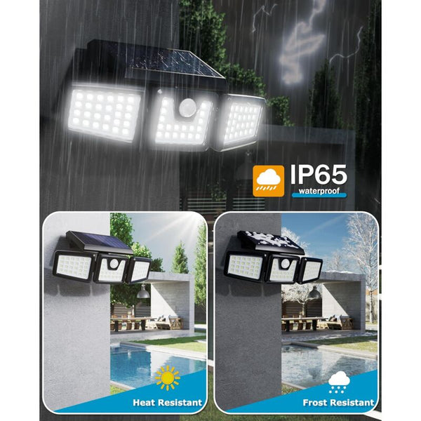 3 Head Solar Spotlight With Motion Detector Sensors & Motion Detectors