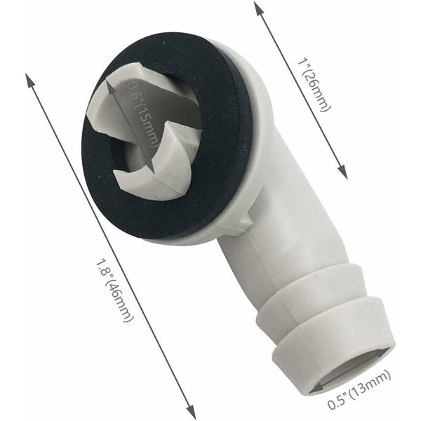 Air Conditioner Drain Hose Connector Elbow Fitting With Rubber Ring For Split Units And Window Ac 3/5 Inch (15Mm) Other Pipe Tools
