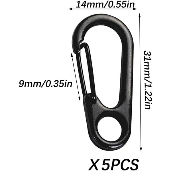 Mini Carabiner Clip 5 Pieces Spring Hook Keychain Clasps Clips For Keyrings