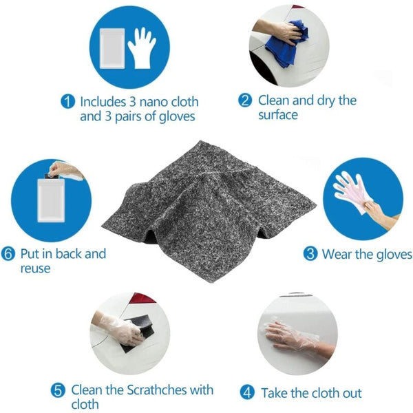 Car Scratch Remover Cloth 6 Pieces Repair Nano Sparkle For Repairing Lightly Scratched Paint Other Repair Kits & Tools