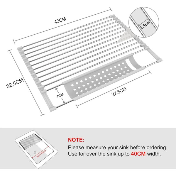 Foldable Stainless Steel Dish Drying Rack For Kitchen Sink Other Kitchen Storage