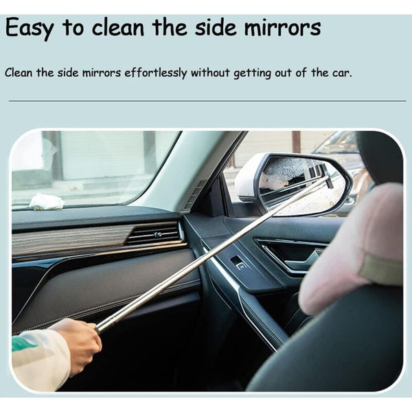 Retractable Car Rearview Mirror Wiper Squeegee Up To 98Cm Extension Squeegees & Window Cleaning