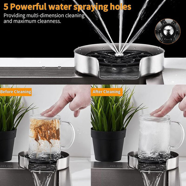 Glass Rinser Stainless Steel For Kitchen Sink Bar Cup Glass Washers
