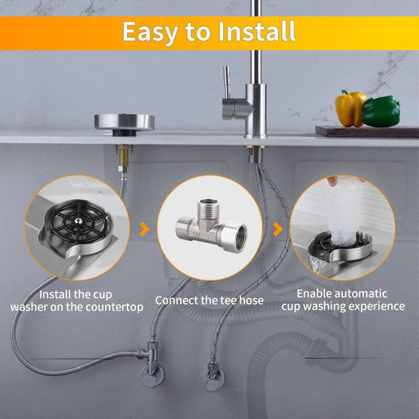 Glass Rinser Stainless Steel For Kitchen Sink Bar Cup Glass Washers