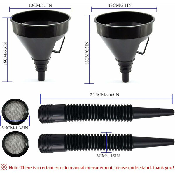 Plastic Multi Function Oil Funnel With Flexible Extension Nozzle For Cars And Motorcycles Engine Liquid Diesel Fuel Funnels