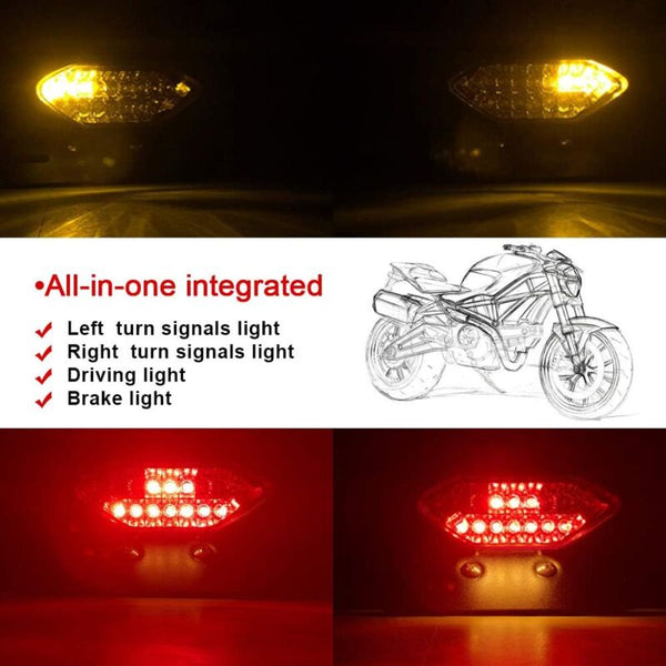 20 Led Motorcycle Tail Light: Brake Turn Signal & Driving Other Lighting Parts