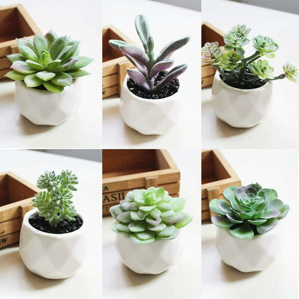 18 Pcs Artificial Succulent Plants Flocking Potless Mini Fake For Lotus Landscape Decorative Garden Artificial Plants