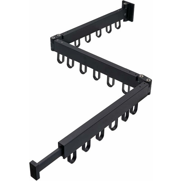 3 Tier Extendable Wall Mounted Clothes Drying Rack For Balcony And Bathroom Black Foldable Garment Racks
