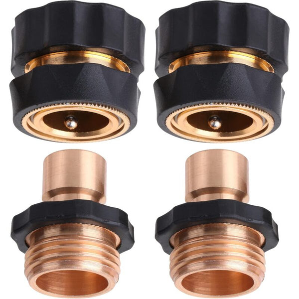Garden Hose Quick Connectors 3/4 Inch 2 Sets (2 Female + Male) Water Fittings Connectors Valves & Accessories