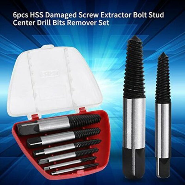 6Pc Steel Broken Screw Extractor Set For 4Mm 22Mm Damaged Bolts Screws & Bolts