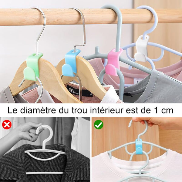 64 Piece Multi Color Plastic Hanger Connector Hooks For Closet Space Saving Clothes Hangers