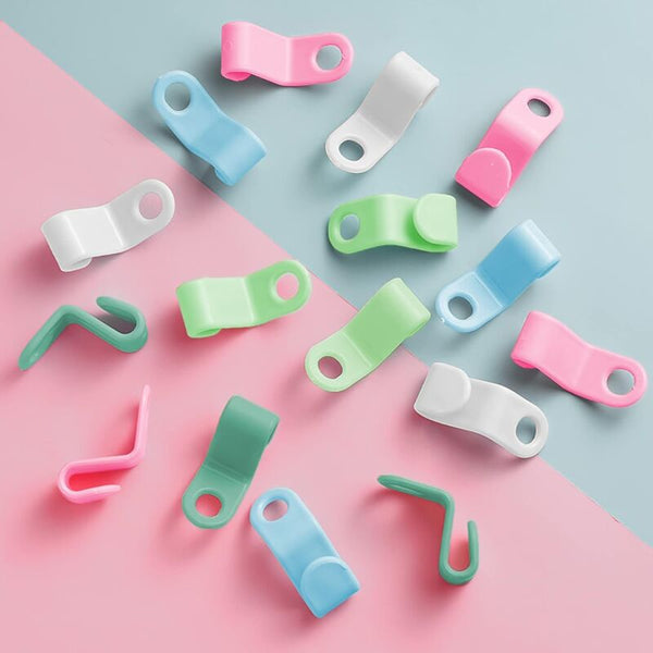 64 Piece Multi Color Plastic Hanger Connector Hooks For Closet Space Saving Clothes Hangers