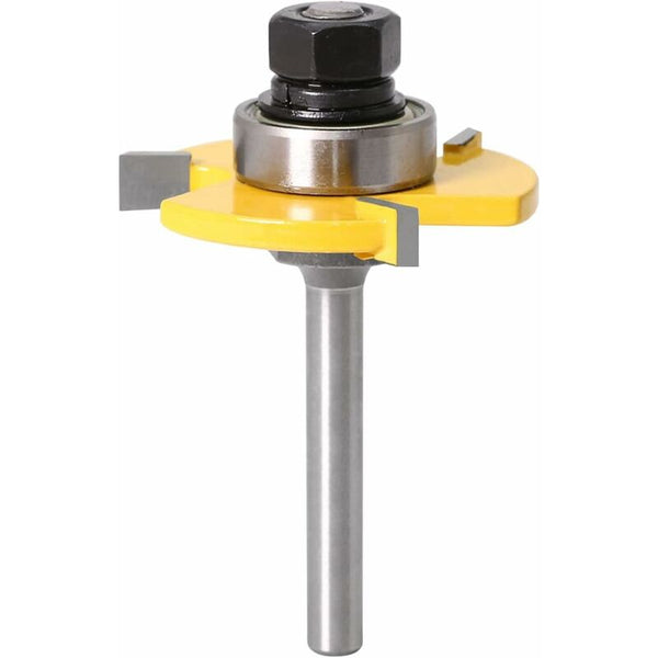 6Mm Shank Matched Tongue And Groove Router Bit Set 3 Teeth Shape Wood Cutter Cutting Woodworking Tool (6Mm) Cutters & Trimmers