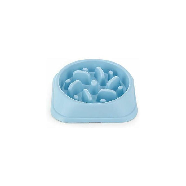 Slow Feeder Dog Bowl Interactive Non Slip Durable Abs Plastic Blue Dog Bowls