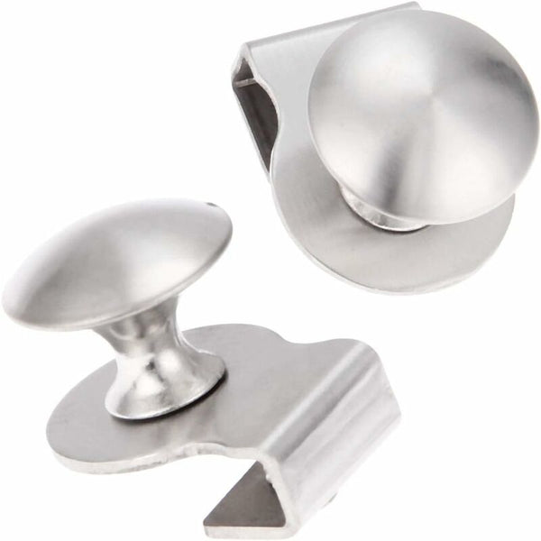 Stainless Steel Glass Door Handle / Clip 5 8Mm Showcase Cabinet Furniture Drawer No Drilling 2 Cabinet Knobs