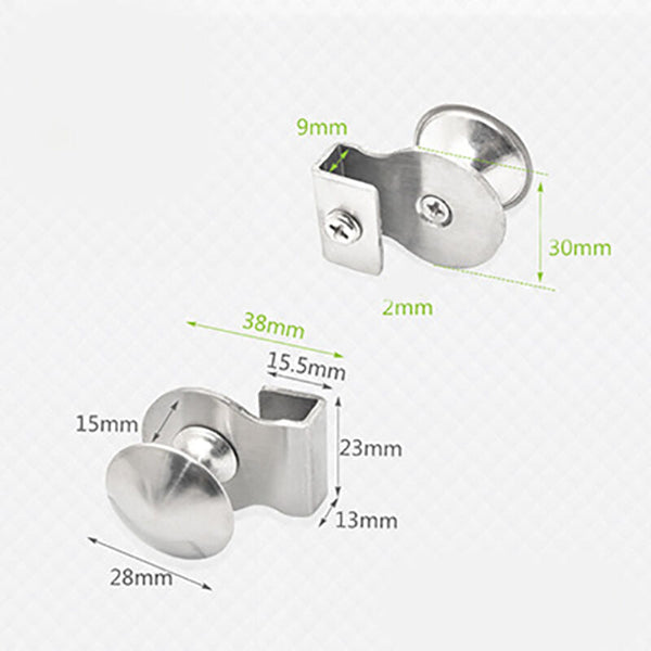 Stainless Steel Glass Door Handle / Clip 5 8Mm Showcase Cabinet Furniture Drawer No Drilling 2 Cabinet Knobs