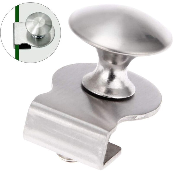 Stainless Steel Glass Door Handle / Clip 5 8Mm Showcase Cabinet Furniture Drawer No Drilling 2 Cabinet Knobs