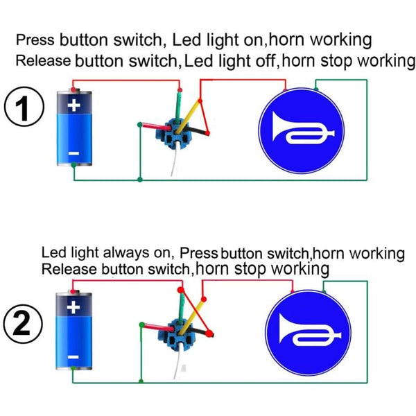 12V 24V/5A 16Mm Pre Wired Momentary Horn Push Button Switch Waterproof Metal With Red Led Tilt Switches